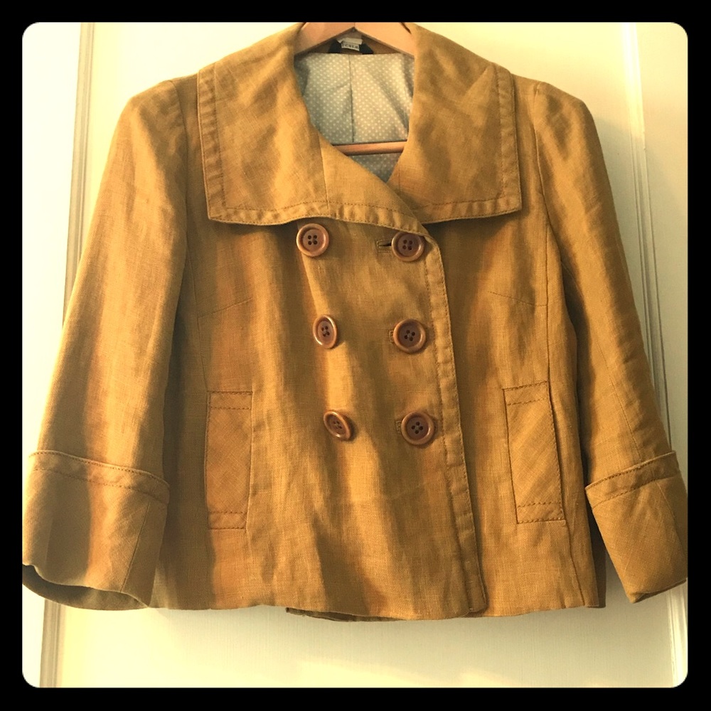 J. CREW Linen Cropped Jacket